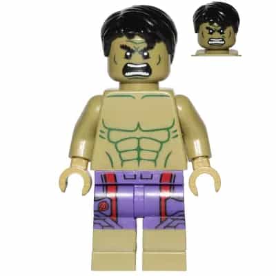 Hulk - Minifigure, Dark Purple Pants with Avengers Logo