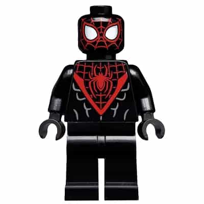 Spider-Man (Miles Morales) - Red Webbing on Head, Black Hands