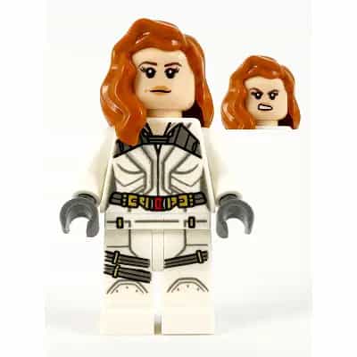 Black Widow - White Jumpsuit, Dark Orange Mid-Length Hair