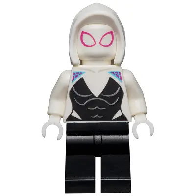 Ghost-Spider / Spider-Gwen (Gwen Stacy) - Black Legs, White Basic Smooth Hood, White Hands