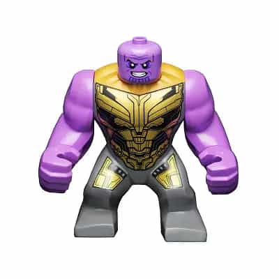 Thanos - Large Figure, Dark Bluish Gray Outfit with Gold Armor, Printed Legs, Smile