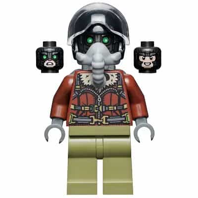 Vulture - Reddish Brown Bomber Jacket and Aviator Oxygen Mask