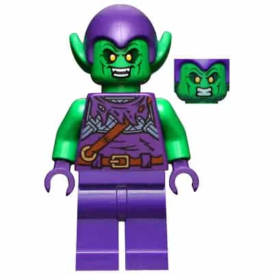 Green Goblin - Bright Green Skin, Dark Purple Outfit, Small Yellow Eyes, Plain Legs