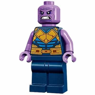 Thanos - Minifigure, Dark Blue and Gold Outfit, Medium Lavender Arms