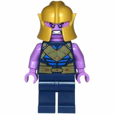 Thanos - Minifigure, Dark Blue and Gold Outfit, Medium Lavender Arms, Helmet