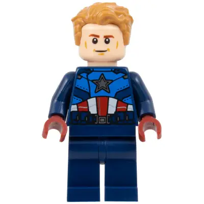 Captain America - Dark Blue Suit with Dark Blue Belt, Dark Red Hands, Hair