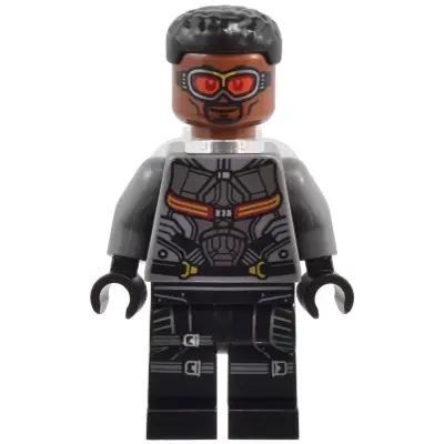 Falcon - Dark Bluish Gray and Black Suit, Printed Legs