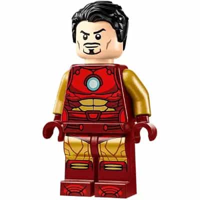 Iron Man - Dark Red and Gold Armor, Round Arc Reactor, Pearl Gold Arms, Hair