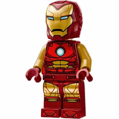 Iron Man - Dark Red and Gold Armor, Round Arc Reactor, Pearl Gold Arms, Helmet with Visor