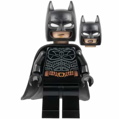 Batman - Black Suit with Copper Belt, Cowl with White Eyes, Flexible Rubber Cape