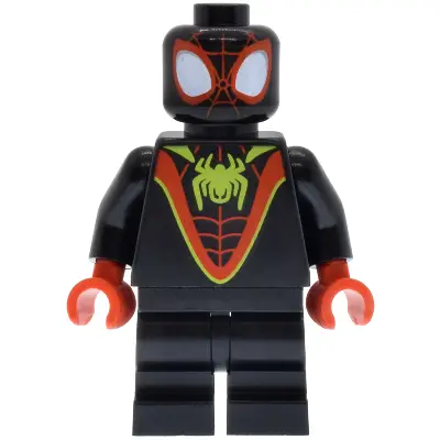 Spider-Man (Miles 'Spin' Morales) - Black Medium Legs, Lime Spider Logo