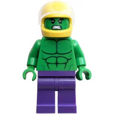 Hulk - Minifigure, Dark Purple Legs, Helmet