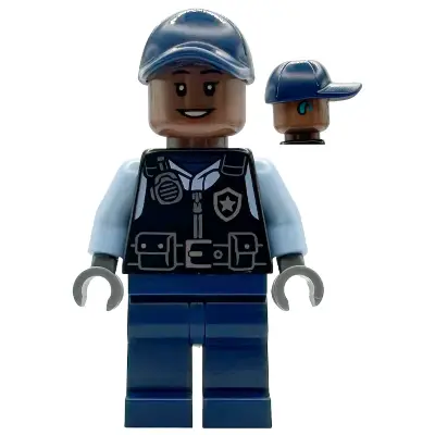 Security Guard Arkham Asylum - Female, Dark Blue Cap, Black Vest