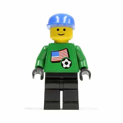 Soccer Player - US Goalie, US Flag Torso Sticker on Front, White Number Sticker on Back (1, 18 or 22, specify number in listing)