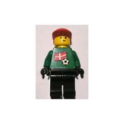 Soccer Player - Danish Goalie, Danish Flag Torso Sticker on Front, White Number Sticker on Back (1, 18 or 22, specify number in listing)