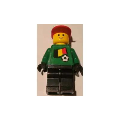 Soccer Player - Belgian Goalie, Belgian Flag Torso Sticker on Front, White Number Sticker on Back (1, 18 or 22, specify number in listing)