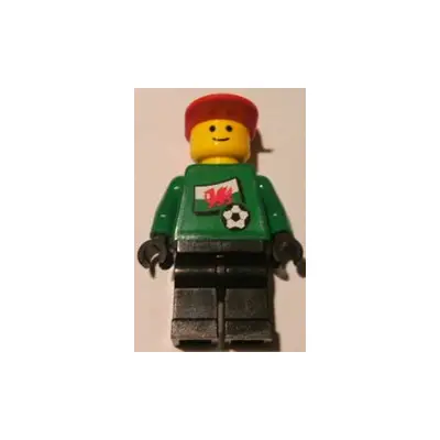 Soccer Player - Welsh Goalie, Welsh Flag Torso Sticker on Front, White Number Sticker on Back (1, 18 or 22, specify number in listing)