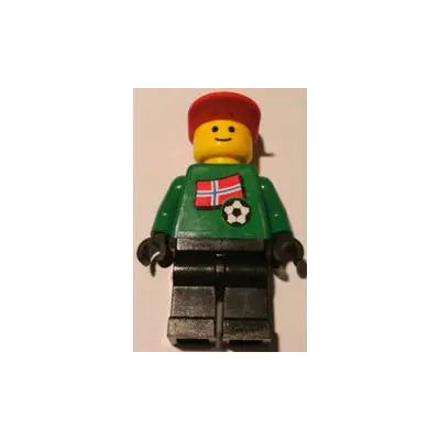 Soccer Player - Norwegian Goalie, Norwegian Flag Torso Sticker on Front, White Number Sticker on Back (1, 18 or 22, specify number in listing)