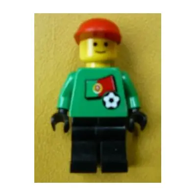 Soccer Player - Portuguese Goalie, Portuguese Flag Torso Sticker on Front, White Number Sticker on Back (1, 18 or 22, specify number in listing)