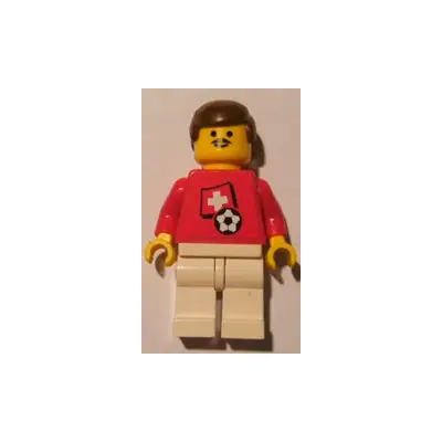 Soccer Player - Swiss Player 1, Swiss Flag Torso Sticker on Front, Black Number Sticker on Back (specify number in listing)