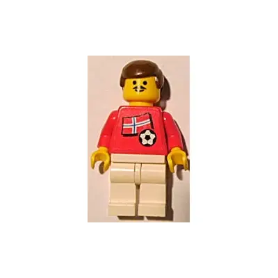 Soccer Player - Norwegian Player 1, Norwegian Flag Torso Sticker on Front, Black Number Sticker on Back (specify number in listing)