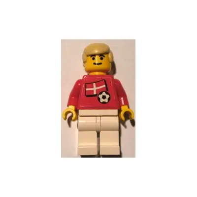 Soccer Player - Danish Player 2, Danish Flag Torso Sticker on Front, Black Number Sticker on Back (specify number in listing)