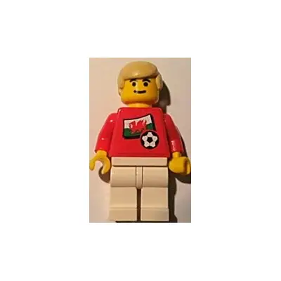 Soccer Player - Welsh Player 2, Welsh Flag Torso Sticker on Front, Black Number Sticker on Back (specify number in listing)