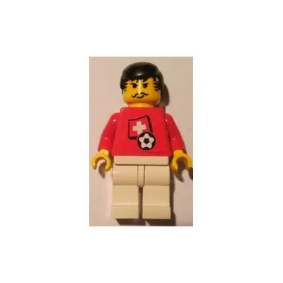 Soccer Player - Swiss Player 3, Swiss Flag Torso Sticker on Front, Black Number Sticker on Back (specify number in listing)