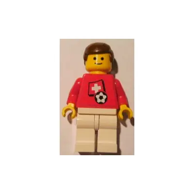 Soccer Player - Swiss Player 4, Swiss Flag Torso Sticker on Front, Black Number Sticker on Back (specify number in listing)