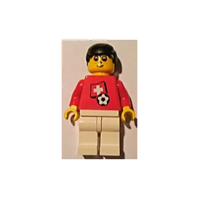 Soccer Player - Swiss Player 5, Swiss Flag Torso Sticker on Front, Black Number Sticker on Back (specify number in listing)