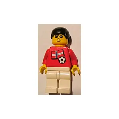Soccer Player - Norwegian Player 5, Norwegian Flag Torso Sticker on Front, Black Number Sticker on Back (specify number in listing)