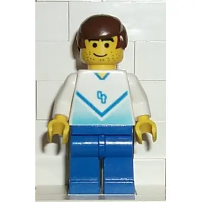 Soccer Player White & Blue Team with shirt #4