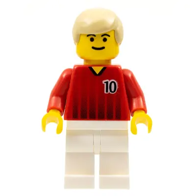 Soccer Player - Red and White Team with Number 10