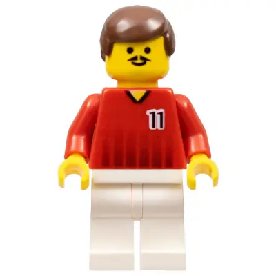 Soccer Player - Red and White Team with Number 11