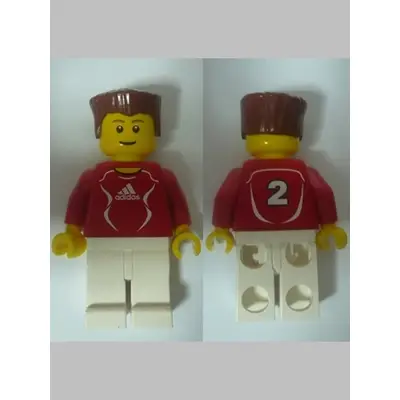 Soccer Player Red - Adidas Logo, Red and White Torso Stickers (#2)