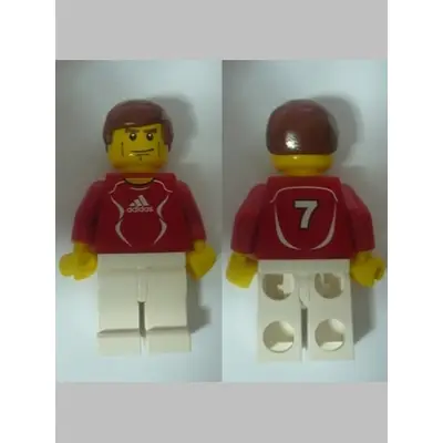 Soccer Player Red - Adidas Logo, Red and White Torso Stickers (#7)