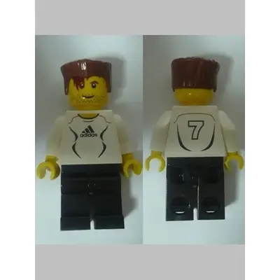 Soccer Player White - Adidas Logo, White and Black Torso Stickers (#7)