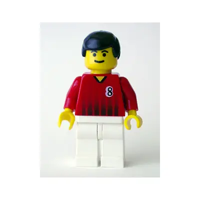 Soccer Player - Red and White Team with Number 8