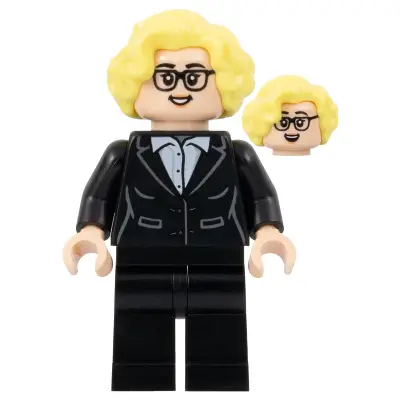 Soccer Coach - Black Suit, Glasses, Bright Light Yellow Hair