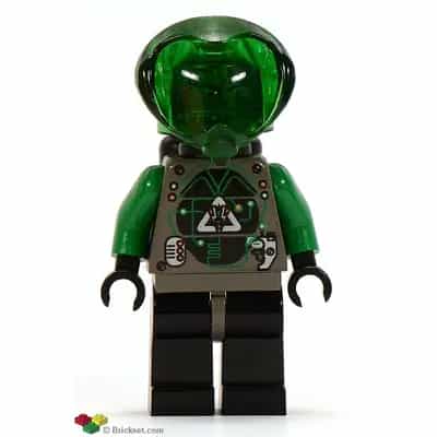 Insectoids Zotaxian Alien - Male, Gray and Green with Green Circuits and Silver Panels (Techno Leon)