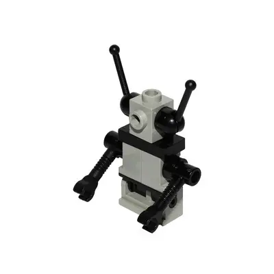 Classic Space Droid - Hinge Base, Light Gray with Black Arms and Antennas