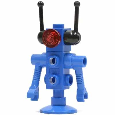 Classic Space Droid - Dish Base, Blue with Trans-Red Eyes and Black Antennas