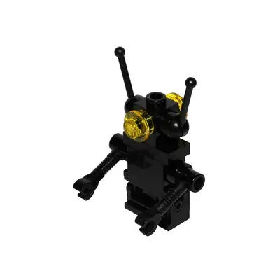 Classic Space Droid - Hinge Base, Black with Trans-Yellow Eyes