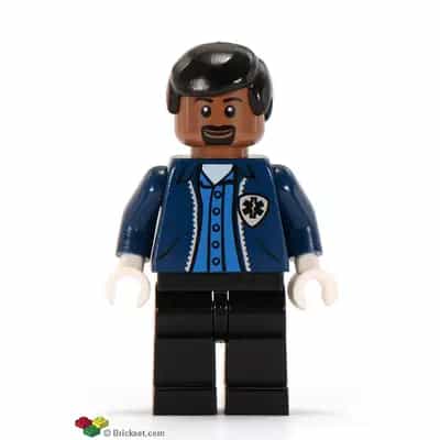 Ambulance Driver, Dark Blue Torso with EMT Star of Life Logo, Black Legs, Black Male Hair