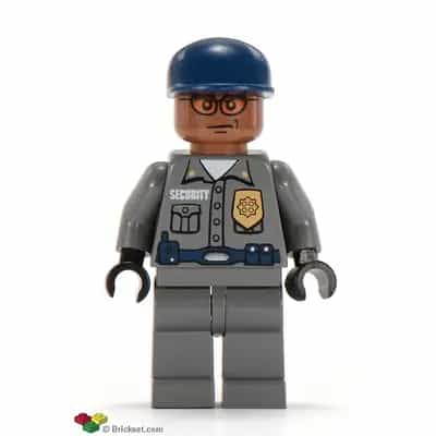 Security Guard, Dark Bluish Gray Shirt w/Badge and Radio, Dark Bluish Gray Legs