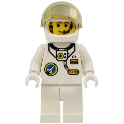 Space Port - Astronaut C1, White Legs, White Helmet, Gold Large Visor