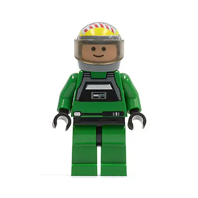 Rebel Pilot A-wing - Light Nougat Head, Trans-Brown Visor, Green Jumpsuit