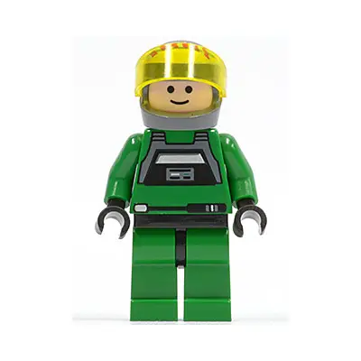Rebel Pilot A-wing - Light Nougat Head, Trans-Yellow Visor, Green Jumpsuit