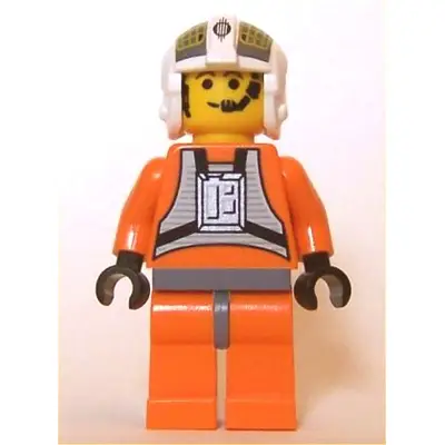 Rebel Pilot Y-wing (Jon 'Dutch' Vander, Gold Leader) - Yellow Head, Dark Bluish Gray Hips
