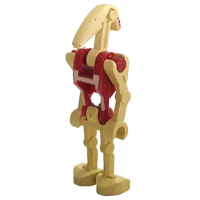 Security Battle Droid - Dark Red Torso with Tan Insignia, Angled Arms